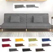 2-Seater Sofa Bed with Two Pillows Lounge Recliner Sofa Loveseat Fabric vidaXL