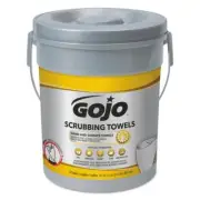 Gojo Hand Sanitizers 10 1/2"X12" Scrubbing Towels Hand Cleaning Silver/Yellow