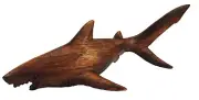 8" Long Hand Carved Acacia Monkeypod Wood Hawaii Hawaiian Shark Sculpture Figure