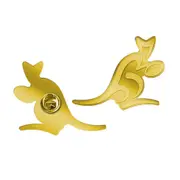 Wallabies Kanga Australian Rugby Union Gold Metal Lapel Pin with Butterfly clasp