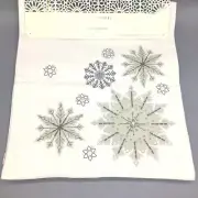 Cynthia Rowley Silver Beaded Gray Applique Snowflakes Table Runner Embellished
