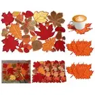 12 Pcs Thanksgiving Maple Leaves Placemats and Coaster Set of 6 Leaf Table Pl...
