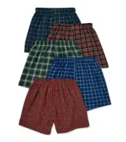 New Boys Wonder Nation 5 Woven Boxers - Size Small (6-7) Multicolor Plaid