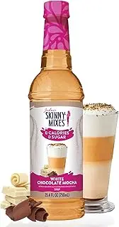 [Jordan's Skinny Mixes] Syrups White Chocolate Mocha, Barista Collection Sugar Free Coffee Flavoring Syrup, 25.4 Ounce Bottle