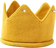 [FRCOLOR] Birthday Headbands Hats Headband for Boys Knitted Headband Flat Cap Hat Newborn Cap Braided Headband Hat Acrylic Yellow