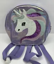 Claire’s Club Iridescent Mini Unicorn Backpack 87502-1 Purple NWT