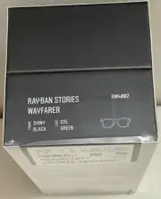 Ray-Ban Stories Wayfarer Smart Glasses Shiny Black Frame Classic Green G-15 Lens