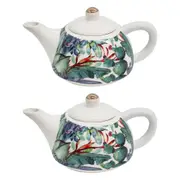2x Tropics 19.5cm Teapot Porcelain Decorative Tea Brewing Container Pot w/Handle