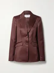 [Gabriela Hearst] Gabriela Hearst - + Net Sustain Serge Organic Wool And Silk-blend Blazer - Red - IT42 IT 42 Red