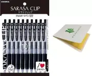 Zebra Sarasa Clip 0.5, 10 Black Pen-Pack (P-JJ15-BK10) - Push Clip Ballpoint ...