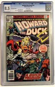 HOWARD THE DUCK #14 CGC 8.5 MARVEL 1977 BRONZE AGE 35 CENT VARIANT WHITE PAGES