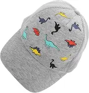 [FOMIYES] Dinosaur Print Adjustable Sun Hat for Boys and Girls Breathable Mesh Outdoor Cap for Beach Travel and Daily Wear Uv for Ages Grey Dinosaur Design