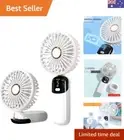 Handheld Fan Rechargeable, Portable Fan 90° Foldable, Silent Airflow Quiet Pe...