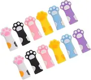 DIYEAH 12pcs Cat Paw Pencil Caps Covers Cute Cartoon Pencil Tip Protectors Fun Stylish for Engaging Design for School Desk Cleanliness