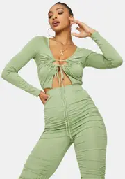 Sage Know My Value Ruched Pants Set