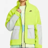 在飛比找Yahoo!奇摩拍賣優惠-【MOMO全球購】Nike 耐吉刷絨毛外套 熒光綠立領外套 