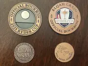 Set of 2 Elijah Craig Official Bourbon 2025 Ryder Cup Magnetic Golf Ball Markers
