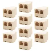 10x 2 Way 6P4C RJ11 Telephone Phone Line Modular Jack Splitter Female T Adapter