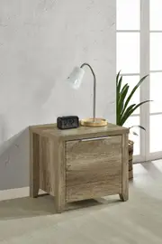 Bedside Table 2 drawers Storage Table Night Stand MDF in Oak / White Ash colour