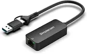 Simplecom NU405C 2.5Gbps LAN SuperSpeed USB-C and USB-A to 2.5G Ethernet Network Adapter