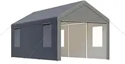 Car Awning 12x20 Carport Garage with 4 Roll-up Ventilated Windows for Storage, Car, Boat, Metal Shed Carports