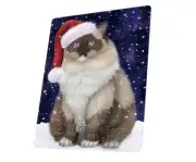 Let it Snow Christmas Holiday Ragdoll Cat Woven Throw Sherpa Blanket T22