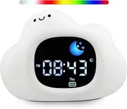 Digital Sunrise Alarm Clock with White Noise Machine – Color-Changing Sleep Trainer, Soothing Sounds, and Portable Night Light for All Ages