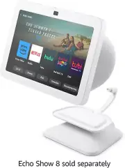 Echo Show 8 (3Rd Gen) Adjustable Stand with USB-C Charging Port | Glacier White