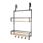 2 Tier Blake Over Door Shelf with Hooks organise Accessories Display Plants