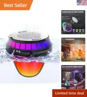 Floating Speaker for Pool, Waterproof Floating Hot Tub Speaker with Colorful ...