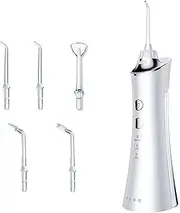 HHWKSJ Water Flosser 3 Modes, 150ML Cordless Dental Oral Irrigator, 3 Modes and 5 Jet Tips, IPX7 Waterproof, Rechargeable Waterproof Teeth Cleaner for Home and Travel