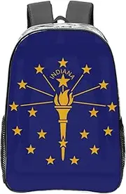 HJLUUFT Indiana State Flag print Clear Backpack for Stadium Events, Small Clear Backpack for Concert Festival Sports