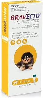 BRAVECTO DOG SPOT ON 112.5MG YELLOW 2-4.5KG