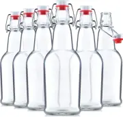 Swing Top Glass Bottles with Airtight Lids, Flip Top, for Carbonated Drinks, Kom