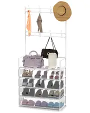 Fresh Fab Finds 5-Tier Dustproof Entryway Hall Tree Coat Rack