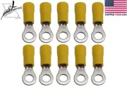 10x 12-10 AWG #10 Ring Loop Terminal Wiring Wire Crimp On Insulated End PVC
