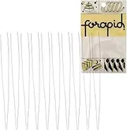 FoRapid 0.3mmx20cm Steel Wire Flexible Durable Collapsible Big Eye Embroidery Beading Needles Easy Threading Sewing Needles Open End for Any Thread Size Jewelry Making 10cm/4in(Folded Length) 10 pcs
