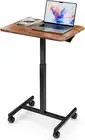 Rolling Laptop Desk Adjustable Height Office Computer Table Stand Up Workstation