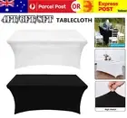 4-8FT Fitted Table Cloth Cover Stretch White Black Spandex Wedding Trestle Table