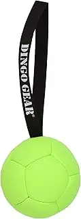 Dingo Gear Ball with Loop Filled Full Ball Made of Eco Leather Diameter of 13 cm Floating Dog Toy Training Leather Ball Green Neon S02697