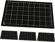 OFFIGAM 4pcs Magnetic Cutting Mat Iron Grid for Crafting Sewing Machine Guide Metal Strip Holder Nonslip Black