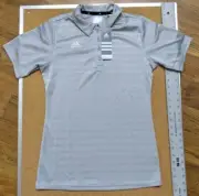 Adidas Women's Basics Light Gray Polo Shirt Size Small Climalite NWT