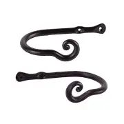 Curtain Holders for Wall - Farmhouse Curtain Hooks for Drapes - Medium Classic