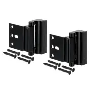 2Pcs Home Security Door Lock Aluminum Reinforcement Lock Withstand 800Lbs Black