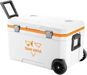 San Hima Cooler Ice Box Portable Trolley with Heavy-Duty Wheels & Handle, Table-Chair Combo Cart, Great Chill & Heat ESKY Great for Camping, Picnic, Tailgating, Beach, Groceries, Boating & More