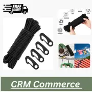 Flag Rope 50 Feet Flag Pole Halyard Rope and Clips Kit 4 Pieces Nylon Pole