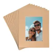 25Pcs Picture Mats, 8x10 Mat Board Center Frame Mattes, Kraft Paper
