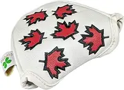 [Foretra] Canada Maple Leaf - Golf Putter Headcover Quality PU Leather Magnetic Closure for Mallet Style Putters Scotty Cameron Odyssey Taylormade Ping