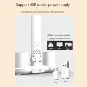 LED Clock Desk Lamp USB Rechargeable/Plug-In Dimmable Desk Lamp 2Heads 180 Rotat