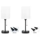 Desk Lamp Bedside Table Lamp with AC Outlet with USB C and A Ports White HOT